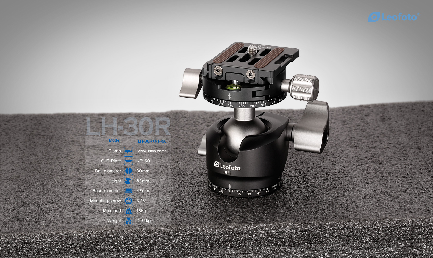 with RH-1L Panoramic Holder Leofoto LH-30R Double Panoramic 30mm Spherical Head 