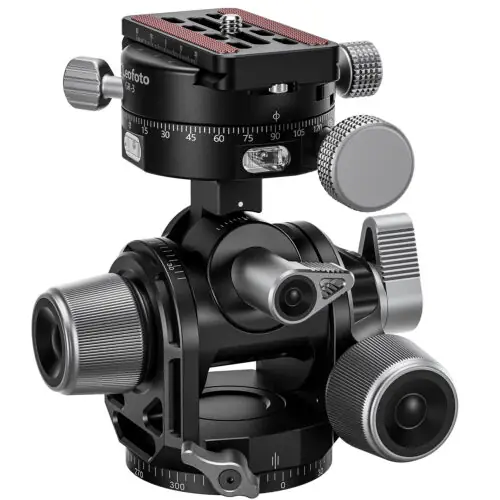Leofoto G4 PROM Four Way Geared Head with Geared Panning Adapter | Arca Compatible