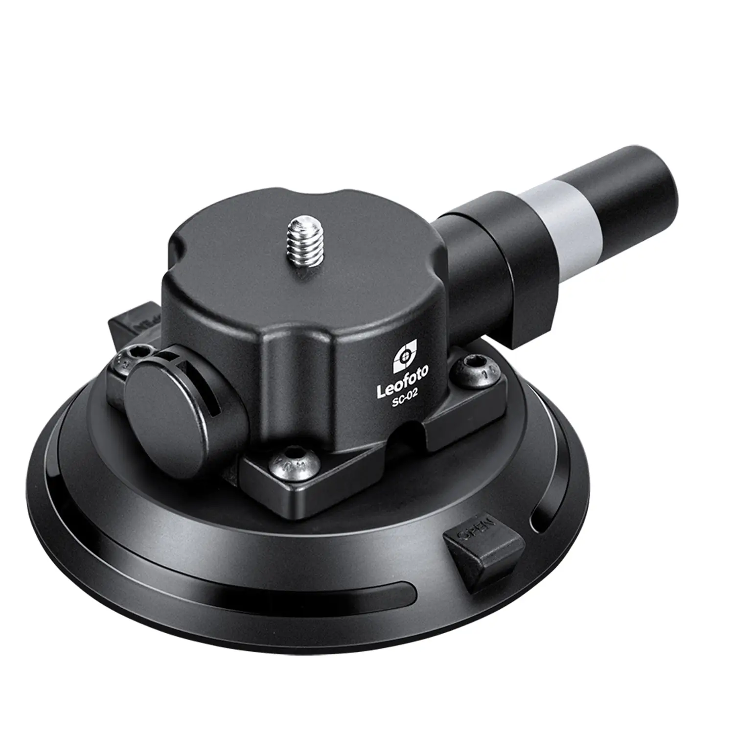 Leofoto SC-02 100mm Suction Cup Mounting Base | 1/4" Screw with 1/4"& 3/8" Threaded Holes | Max Load: 88lb (40kg)