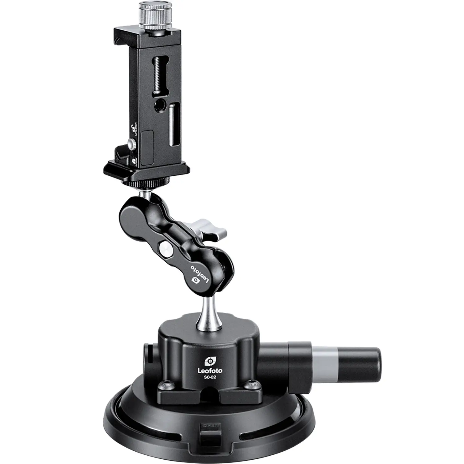 Leofoto SC-02 + PC-90II + Versa Arm Suction Mounting Kit