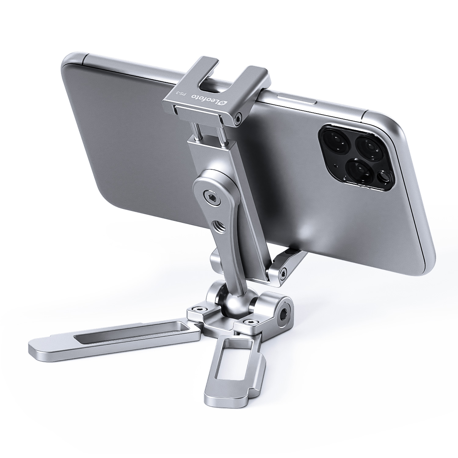 Leofoto PS-3 Multi-functional Foldable Cellphone Stand with Arca-Compatible Dovetail and Cold Shoe Mount