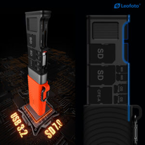 Leofoto LCR-01 Flash Transfer Card Case — Quad-Card Reader with CFexpress Type A/B & SD Support