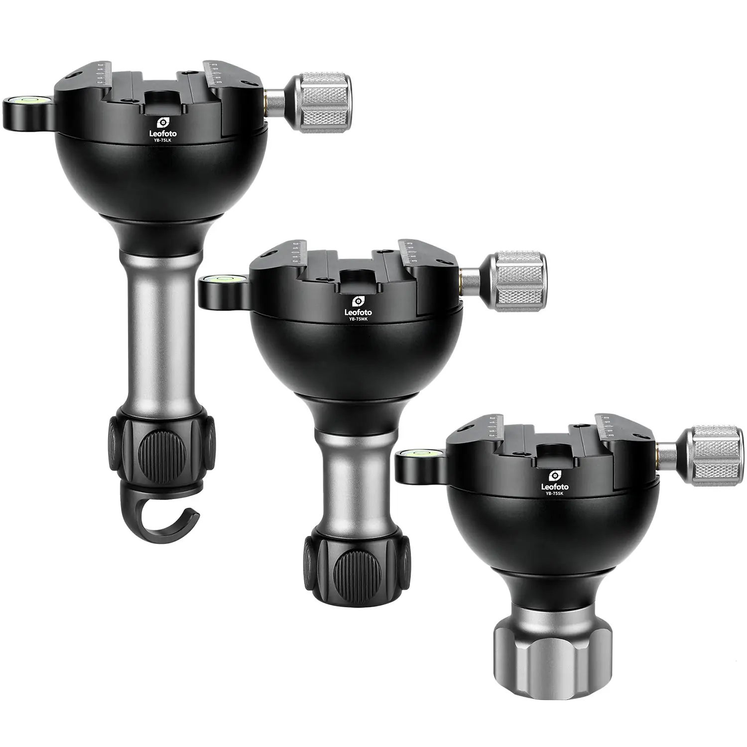 Leofoto YB-75LK / YB-75MK / YB-75SK | Leveling Base with Handle for 75mm Bowl | Arca Clamp