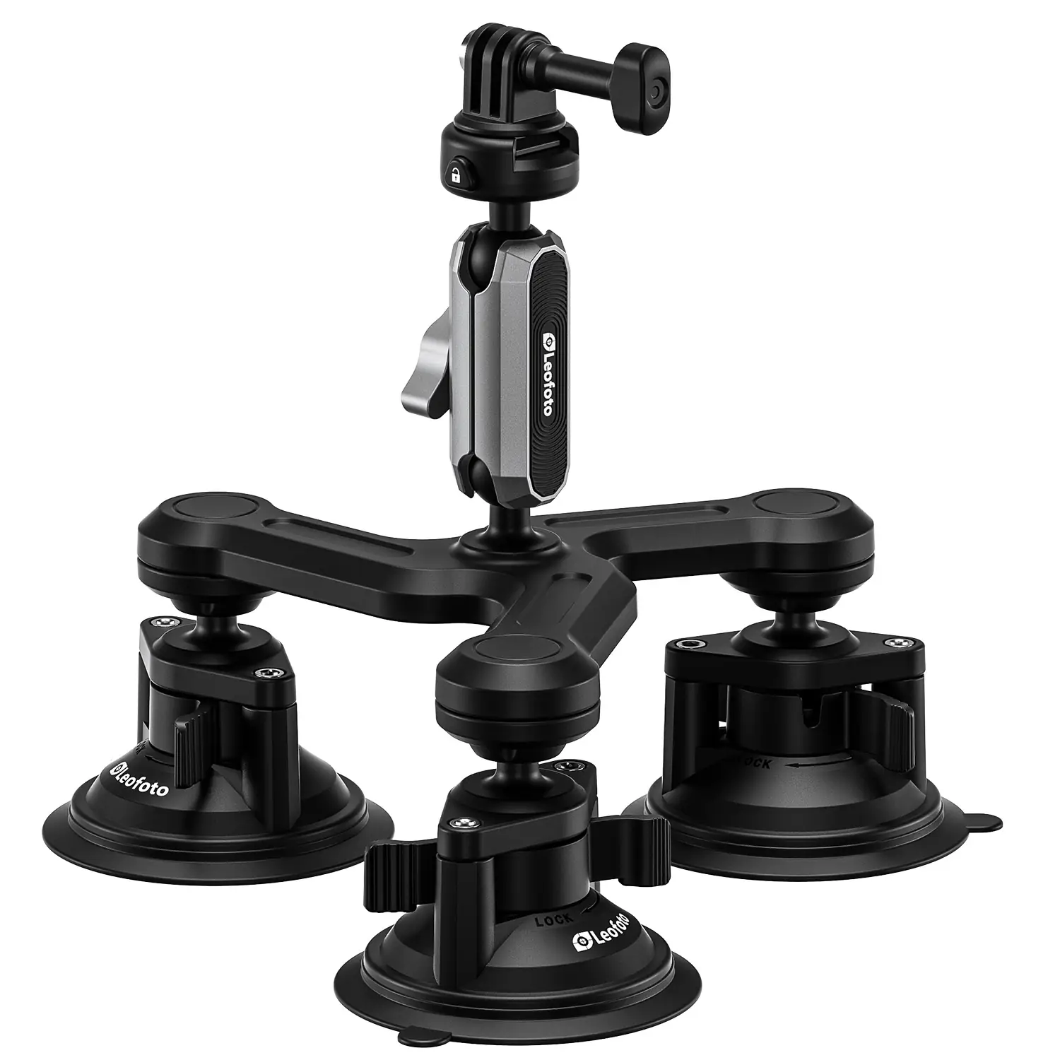 Leofoto LAC-05 Triple Suction Cup Sports Camera Mount