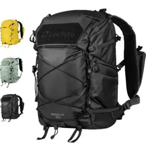 Leofoto All-in-One Travel & Photography Camera Backpack – 25L in Black, Yellow, and Green