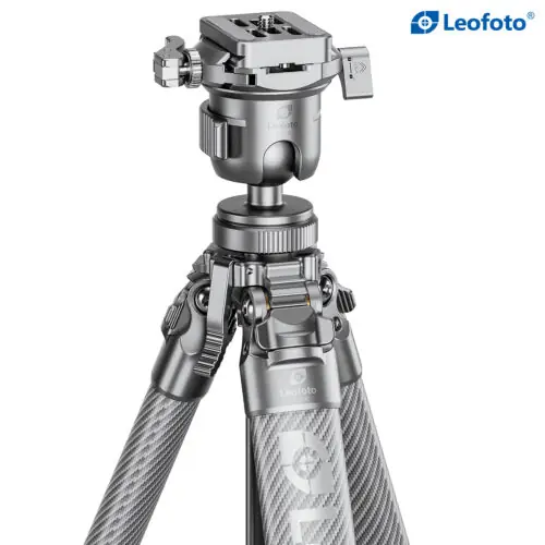 Leofoto AZ-204C+MBH-30 AZURE SERIES Ultra-Compact Tripod. All finished in a sleek matte silver-gray metallic design