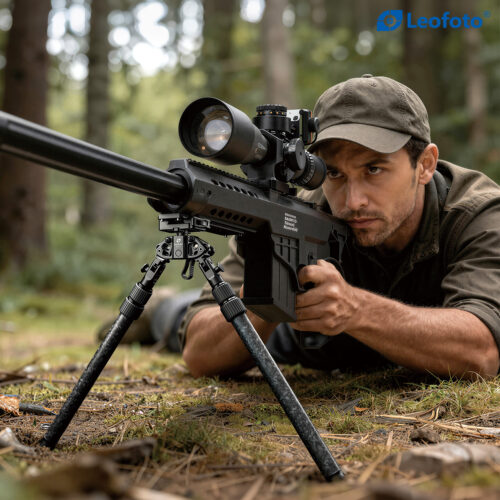 Leofoto BIP-C1(Forged Pattern)  Low- to Mid-Height Multi-Functional Hunting Bipod